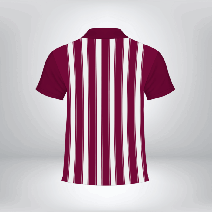 Áo polo thể thao sọc đứng đỏ rượu vang 5GOAL SPORT dành cho nam